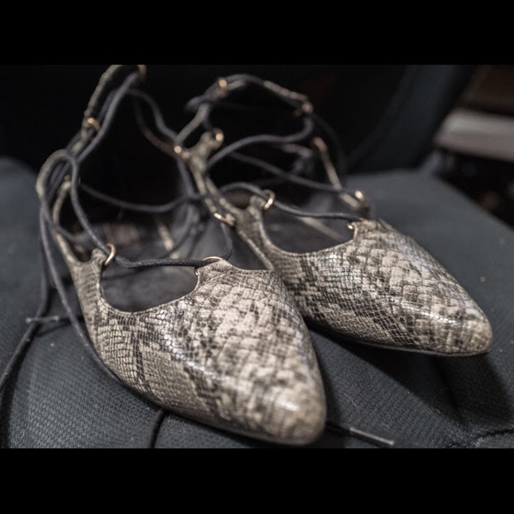 Topshop lace up snake print sandals